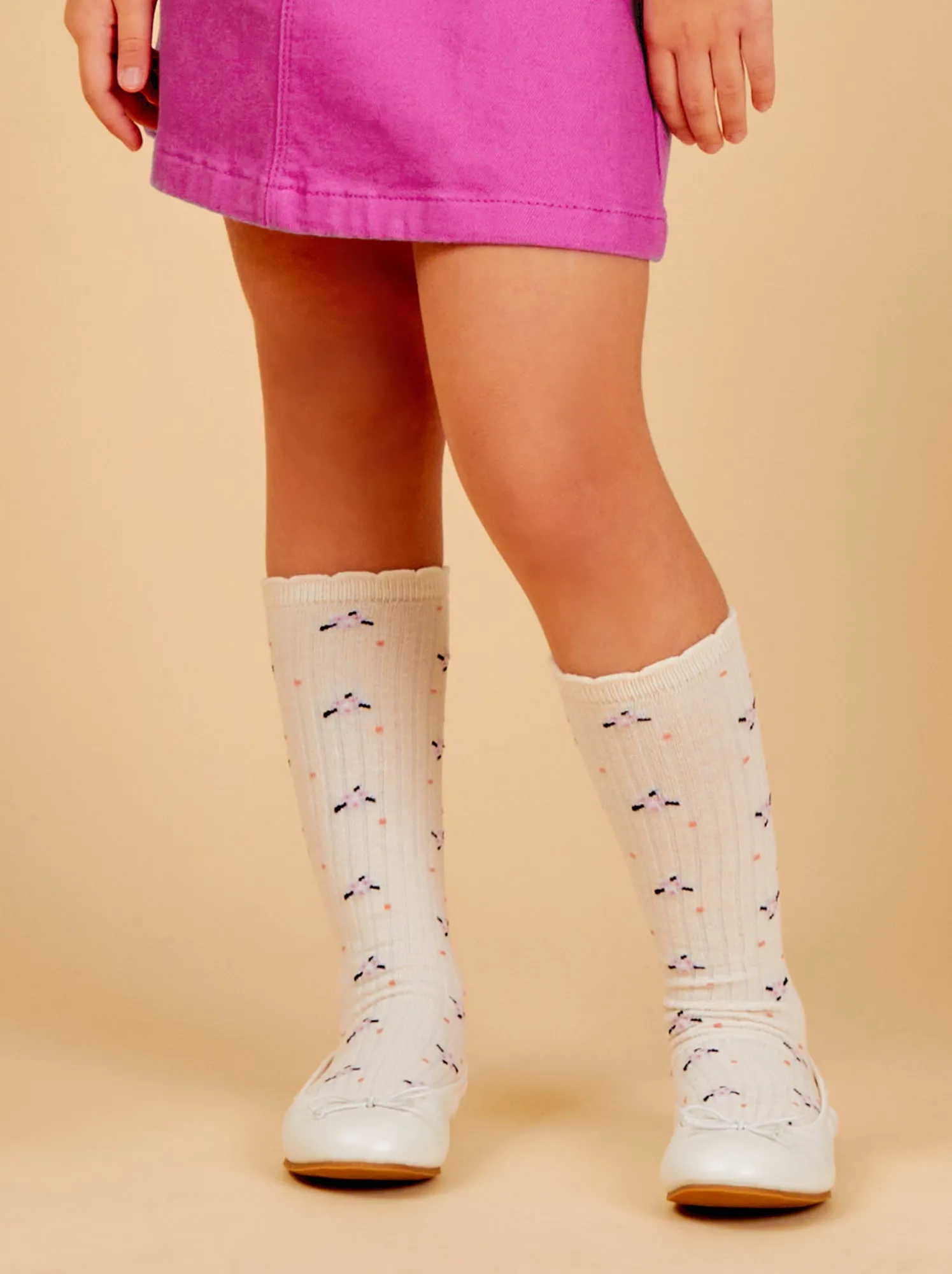 Ballerine con fiocco fantasia - BIANCO
