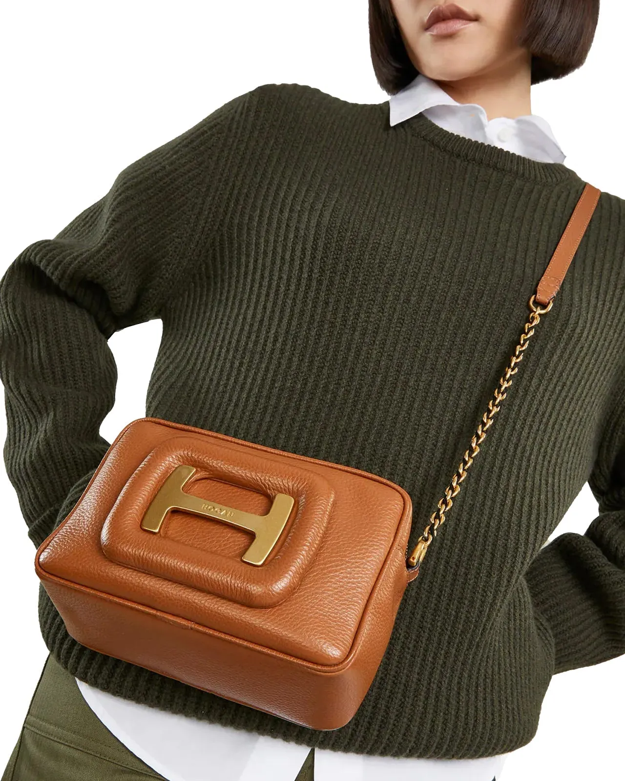 Borsa a tracolla Camera Bag pelle cuoio