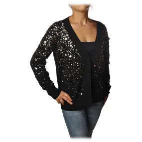 Dondup - Cardigan con Paillettes - Nero - Maglieria - Luxury Exclusive Collection