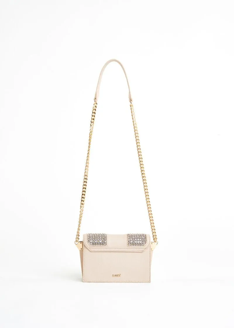 Mini borsa crossbody con strass